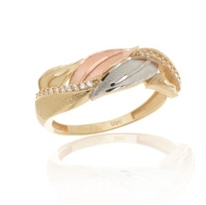 Dámský luxusní prsten ze žlutého zlata PR0582F + DÁREK ZDARMA