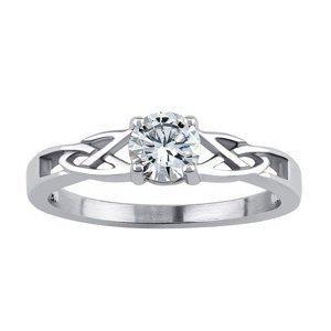 Lesklý ocelový prsten v keltském stylu velikost obvod 58 mm