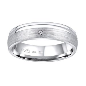 Snubní stříbrný prsten AMORA v provedení se zirkonem pro ženy velikost obvod 62 mm