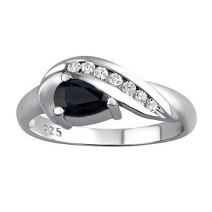 Stříbrný prsten VALERIA s přírodním safírem velikost obvod 61 mm