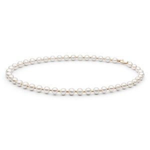 Perlový náhrdelník Magestic z bílých perel se zapínáním z růžového zlata