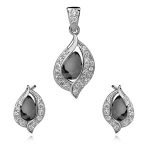 OLIVIE Sada stříbrných šperků LUNA BLACK 2995 Ag 925; ≤3,1 g.