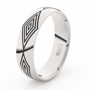 Pánský snubní prsten Danfil DLR3075 z bílého zlata 52