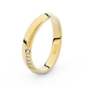 Zlatý dámský prsten DF 3023 ze žlutého zlata, s brilianty 50