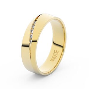 Zlatý dámský prsten DF 3034 ze žlutého zlata, s brilianty 49