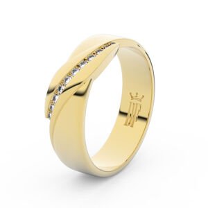Zlatý dámský prsten DF 3039 ze žlutého zlata, s brilianty 53