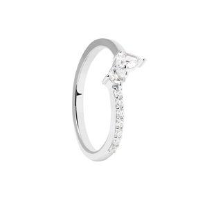 PDPAOLA Krásný stříbrný prsten se zirkony Ava Essentials AN02-863 48 mm