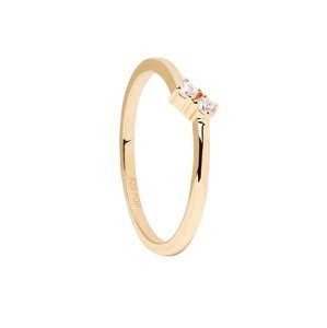 PDPAOLA Minimalistický pozlacený prsten se zirkony Couplet Essentials AN01-872 50 mm