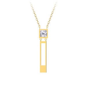 Preciosa Pozlacený ocelový náhrdelník Straight s čirým křišťálem Preciosa 7391Y00
