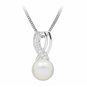 Silver Cat Jemný náhrdelník s perlou a zirkony SC397