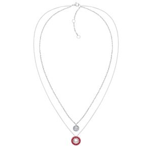 Tommy Hilfiger Moderní dvojitý ocelový náhrdelník s krystalem Layered 2780803
