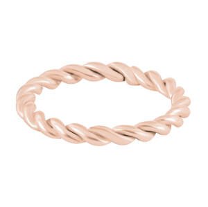 Troli Moderní kroucený růžově zlacený prsten 54 mm