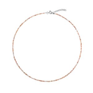 AGAIN Jewelry Korálkový náhrdelník z oranžového měsíčního kamene AJKNA001