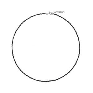 AGAIN Jewelry Korálkový náhrdelník z černého spinelu AJKNA008