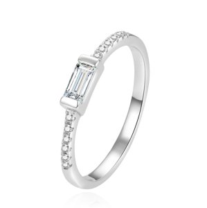 Beneto Minimalistický stříbrný prsten se zirkony AGG407 52 mm
