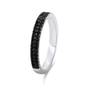 Brilio Silver Třpytivý stříbrný prsten s černými zirkony RI058W 54 mm