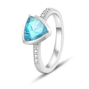 Beneto Exclusive Stříbrný prsten se světle modrým topazem TOPAGG2 54 mm