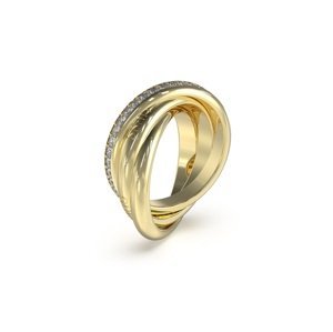 Guess Módní pozlacený prsten se zirkony Perfect JUBR04067JWYG 56 mm
