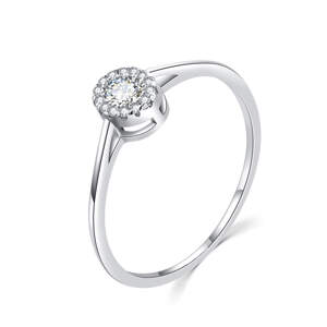 MOISS Luxusní stříbrný prsten s čirými zirkony R00020 54 mm