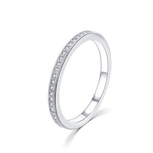 MOISS Minimalistický stříbrný prsten se zirkony R00020 48 mm