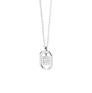 PDPAOLA Půvabný stříbrný náhrdelník písmeno "M" LETTERS CO02-524-U (řetízek, přívěsek)