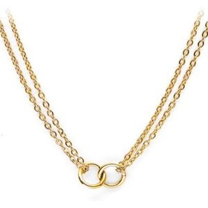 Pierre Lannier Stylový pozlacený náhrdelník s kroužky Seduction BJ02A4201