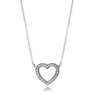 Pandora Stříbrný náhrdelník Milující srdce 590534CZ-45