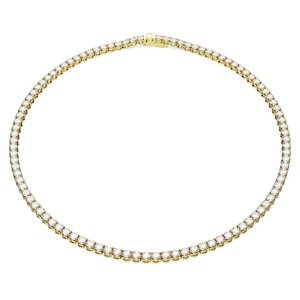 Swarovski Luxusní pozlacený náhrdelník s čirými krystaly Matrix Tennis 5681795 41 cm