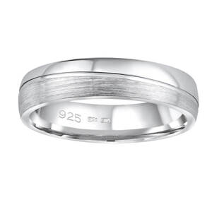 Silvego Snubní stříbrný prsten Glamis pro muže i ženy QRD8453M 69 mm