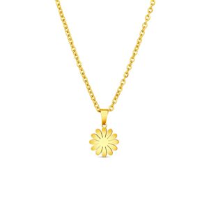 Vuch Krásný pozlacený náhrdelník Květina Riterra Gold