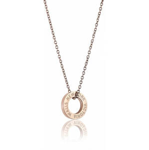 Victoria Walls Růžově pozlacený ocelový náhrdelník VN1054R