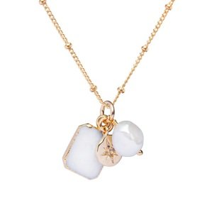 Decadorn Módní pozlacený náhrdelník s pravou perlou