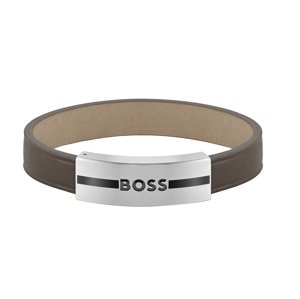 Hugo Boss Fashion kožený hnědý náramek 1580496 18 cm