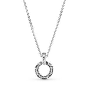 Pandora Okouzlující stříbrný náhrdelník se zirkony 399487C01-45 (řetízek, přívěsek)