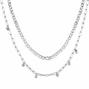 Rosato Stříbrný dvojitý náhrdelník se zirkony Storie RZC021