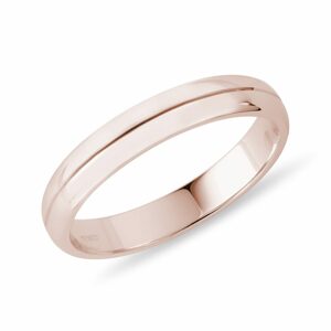 Elegantní snubní prsten z růžového zlata pro pány KLENOTA