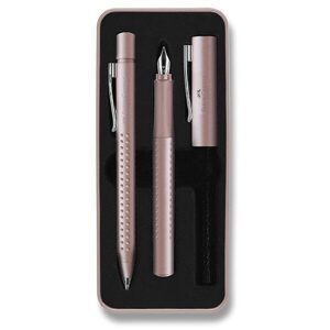 Sada Plnicí pero a kuličkové pero Faber-Castell Grip Edition Glam - Výběr barev 0021/2015 - Sada Faber-Castell Grip Edition 2011 plnicí pero a kuličkové pero, výběr barev růžová