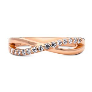 Emporial pozlacený prsten Zirkonová linie 14k růžové zlato MA-R0431 Velikost: 6 (EU: 51-53)