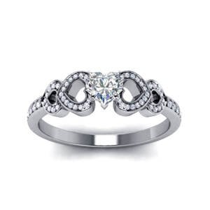 Emporial stříbrný rhodiovaný prsten Milovaná srdce MA-R055-SILVER Velikost: 7 (EU: 54-56)