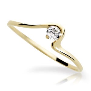 Zlatý prsten DF 1082 ze žlutého zlata, s briliantem 57
