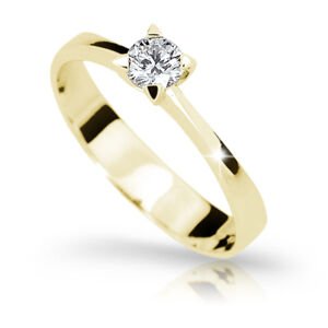 Zlatý zásnubní prsten DF 1895, žluté zlato, s diamantem 46