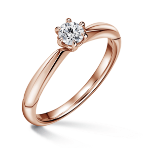 Minerva | Zásnubní prsten se středovým diamantem 0.25 ct, růžové zlato 51