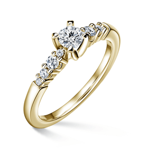 Sierra | Zásnubní prsten se středovým kamenem 0.25 ct, žluté zlato, s diamanty 50