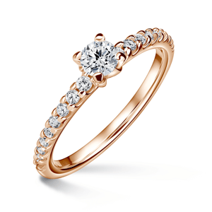 Aria | Zásnubní prsten se středovým kamenem 0.25 ct, růžové zlato, s diamanty 50