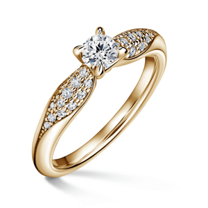 Luna | Zásnubní prsten se středovým kamenem 0.25 ct, žluté zlato, s diamanty 50