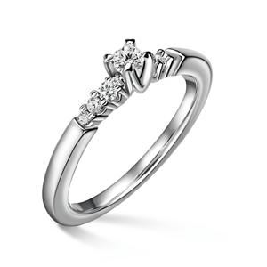 Sierra | Zásnubní prsten se středovým kamenem 0.085ct, bílé zlato, s diamanty 47
