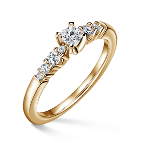 Sierra | Zásnubní prsten se středovým kamenem 0.145ct, žluté zlato, s diamanty 48