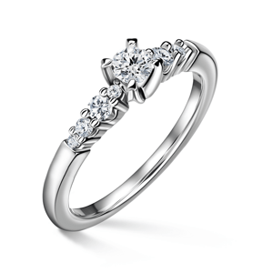 Sierra | Zásnubní prsten se středovým kamenem 0.180ct, bílé zlato, s diamanty 46