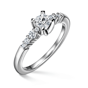 Sierra | Zásnubní prsten se středovým kamenem 0.400ct, bílé zlato, s diamanty 49