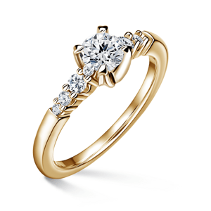 Sierra | Zásnubní prsten se středovým kamenem 0.500ct, žluté zlato, s diamanty 46